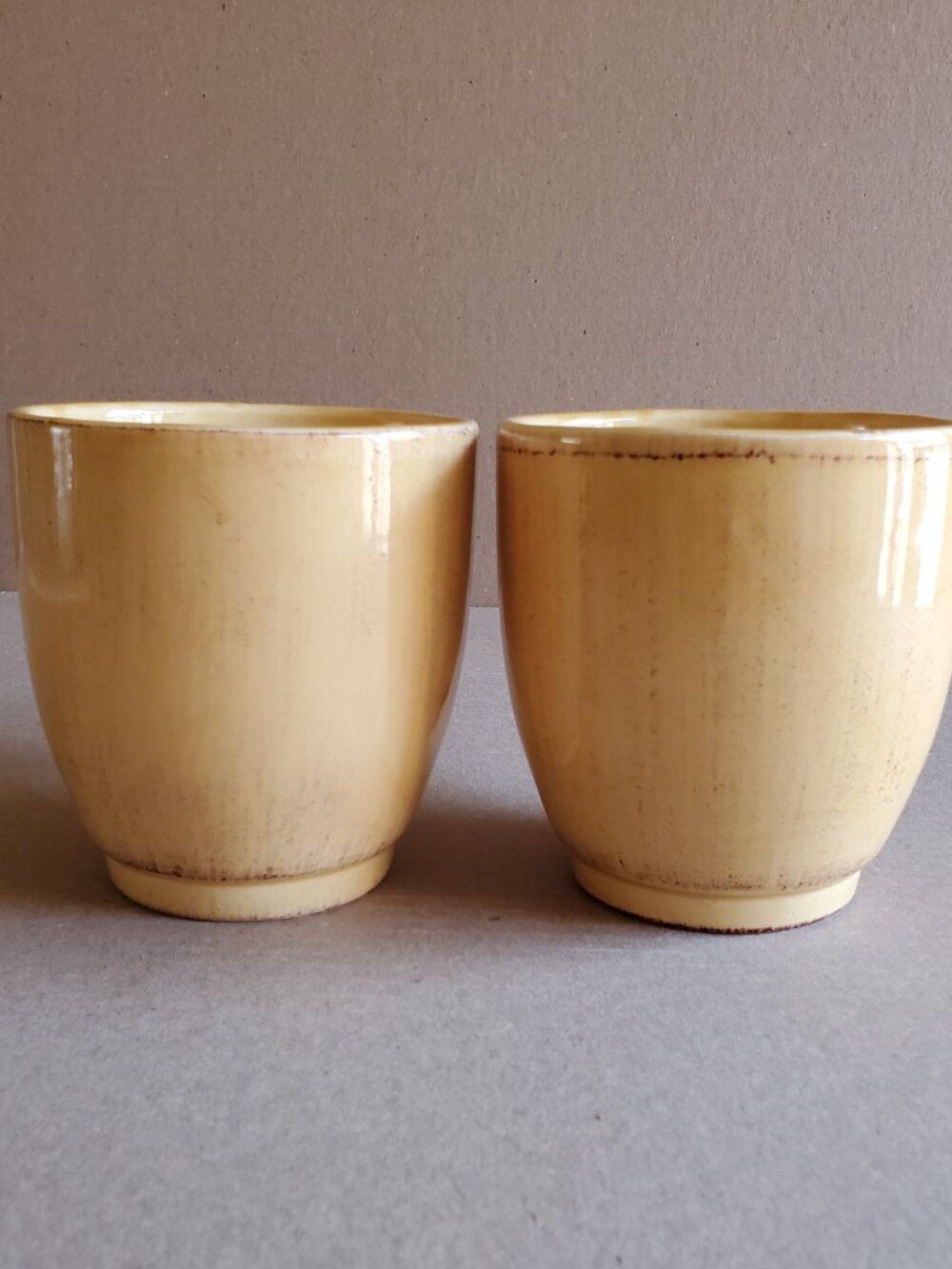 Pier 1 Toscana Gold Mugs Handpainted Earthenware Cups Italy Set of 2 Large - Picture 3 of 11